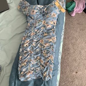 blue dress with flowers